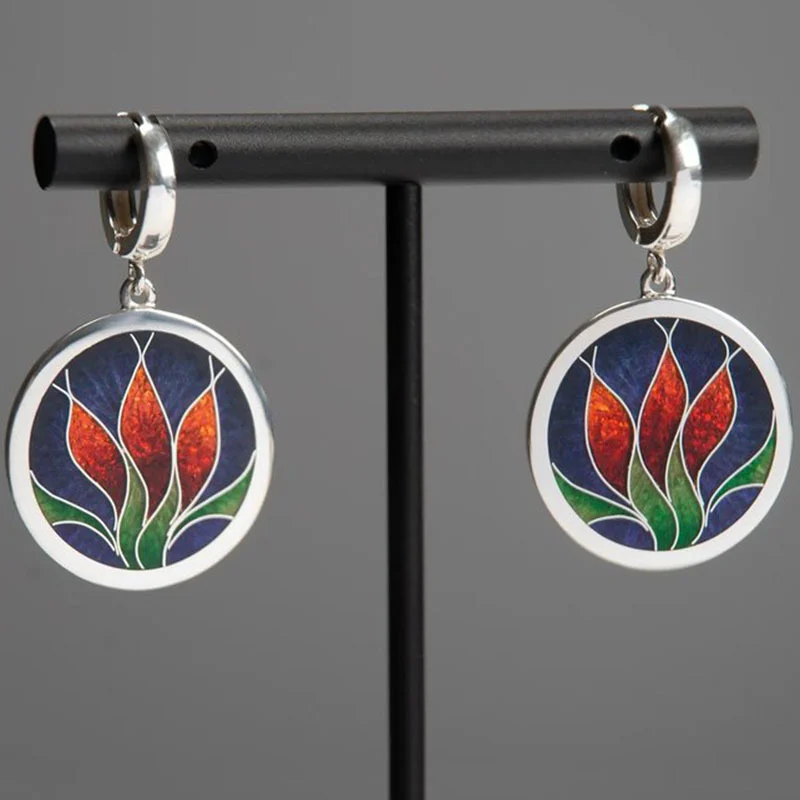 Niche Creative Blue Enamel Earrings For Women — image 19