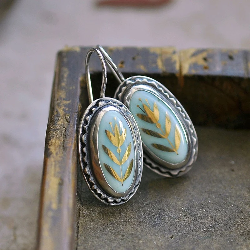 Niche Creative Blue Enamel Earrings For Women — image 9