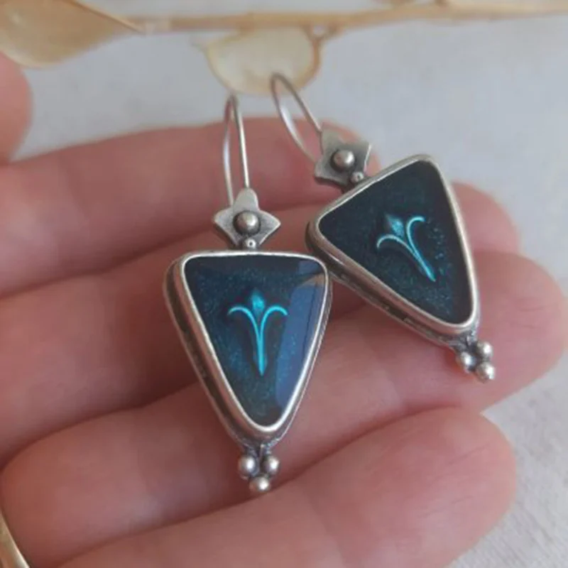 Niche Creative Blue Enamel Earrings For Women — image 3