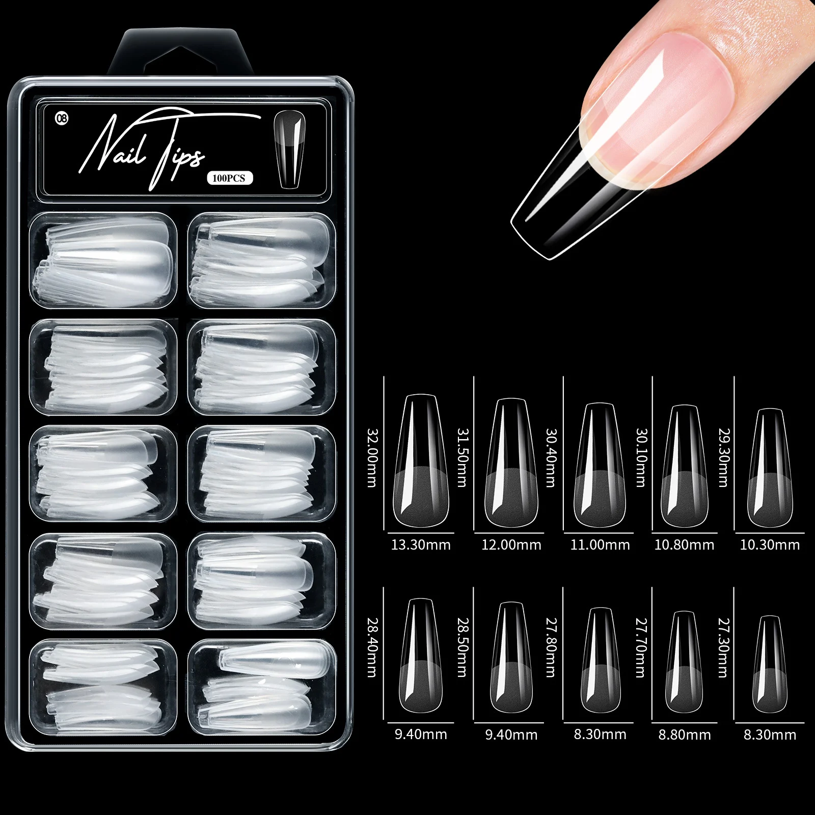 No Carving Sanding100-piece Box Of Protective Nail Tips — image 6