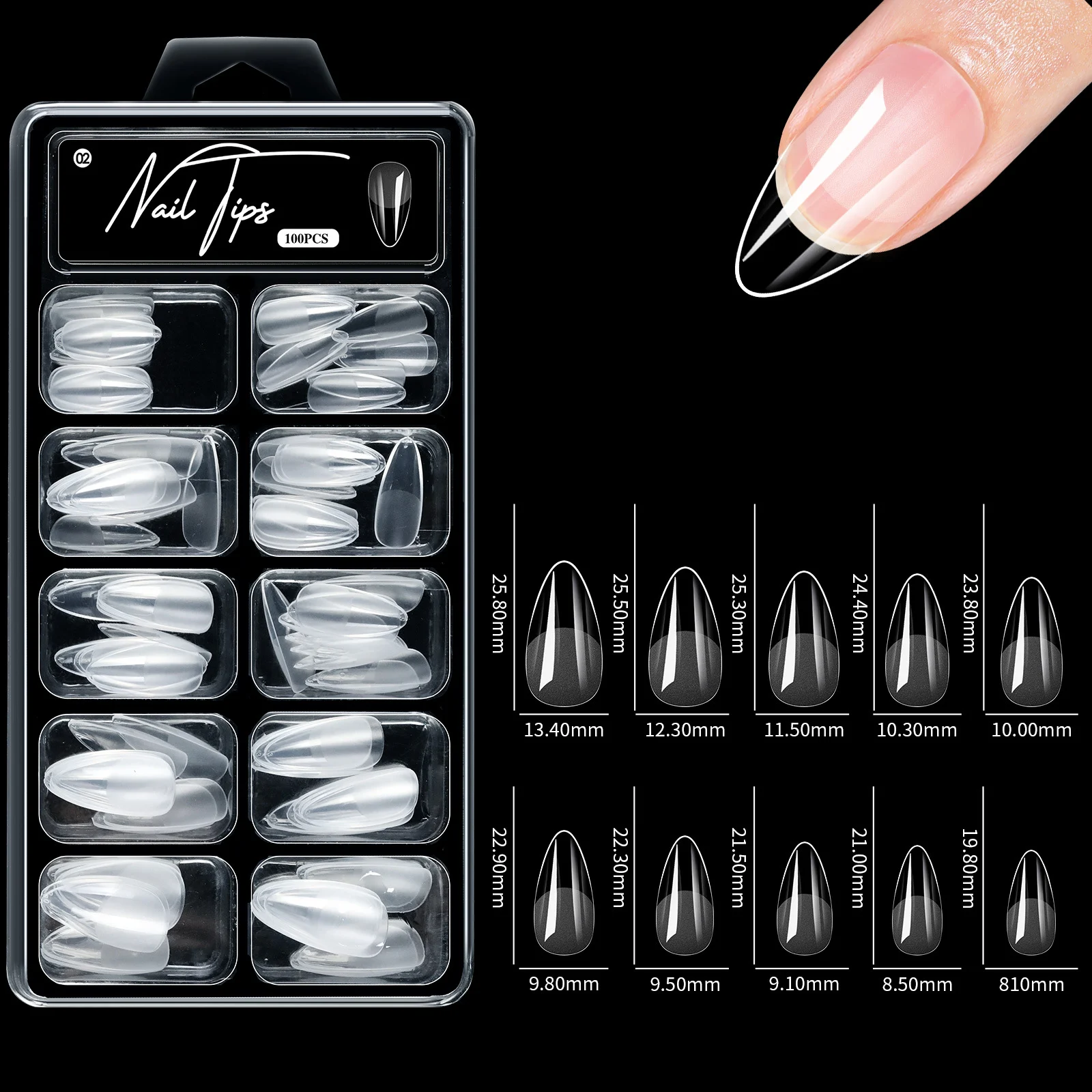 No Carving Sanding100-piece Box Of Protective Nail Tips — image 3