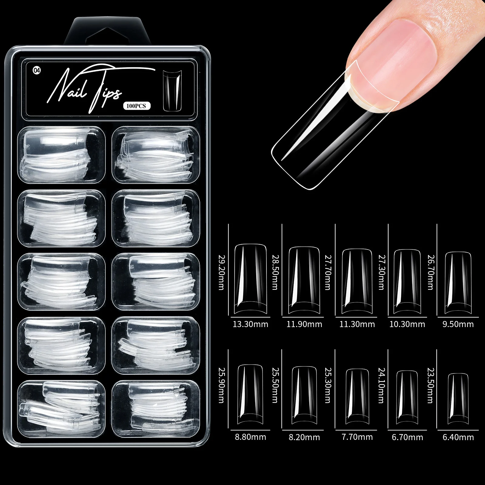 No Carving Sanding100-piece Box Of Protective Nail Tips — variant image