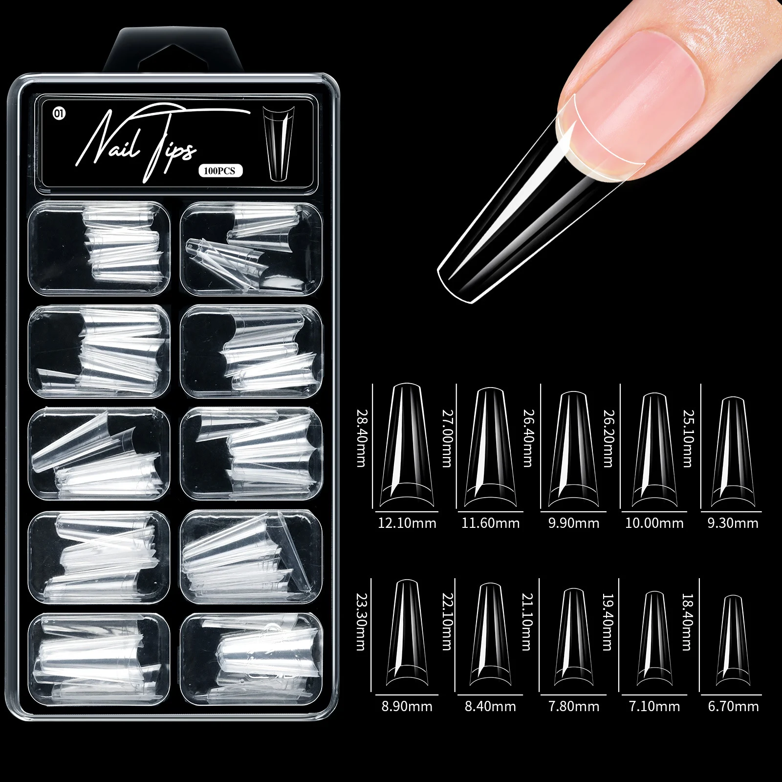 No Carving Sanding100-piece Box Of Protective Nail Tips — image 7