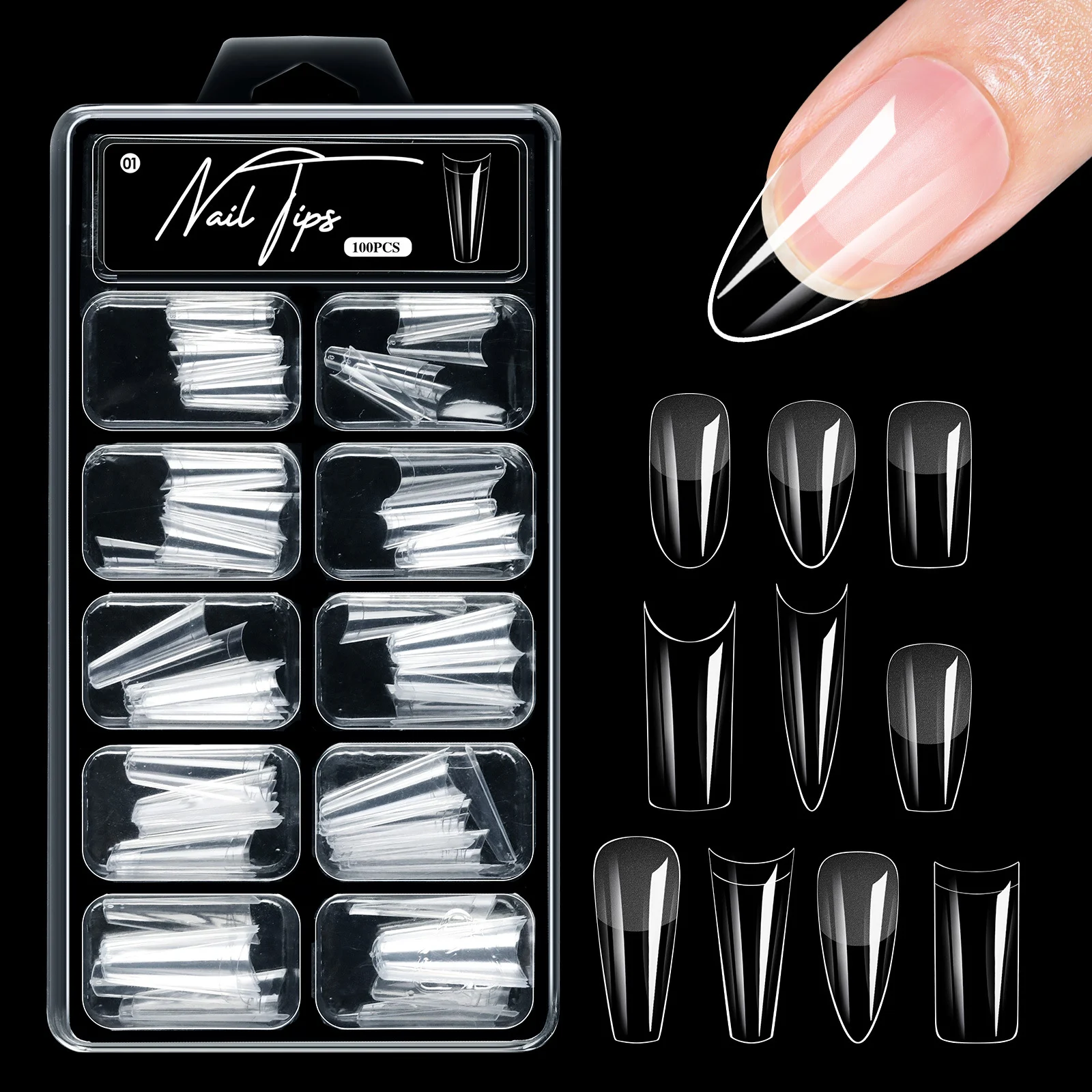 No Carving Sanding100-piece Box Of Protective Nail Tips — image 8