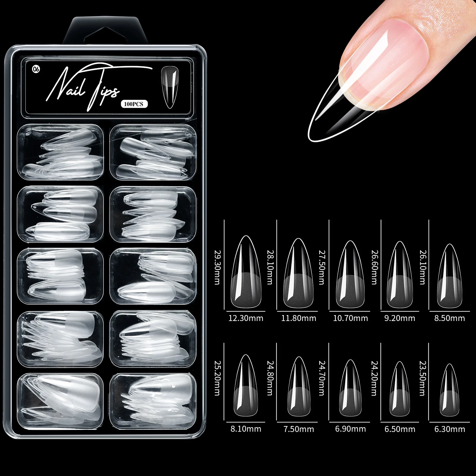 No Carving Sanding100-piece Box Of Protective Nail Tips — variant image