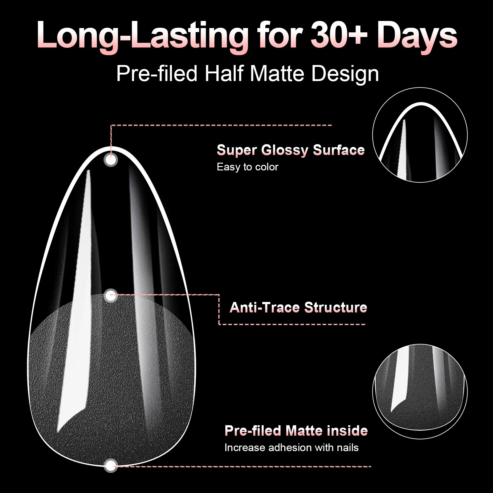No Carving Sanding100-piece Box Of Protective Nail Tips — image 2