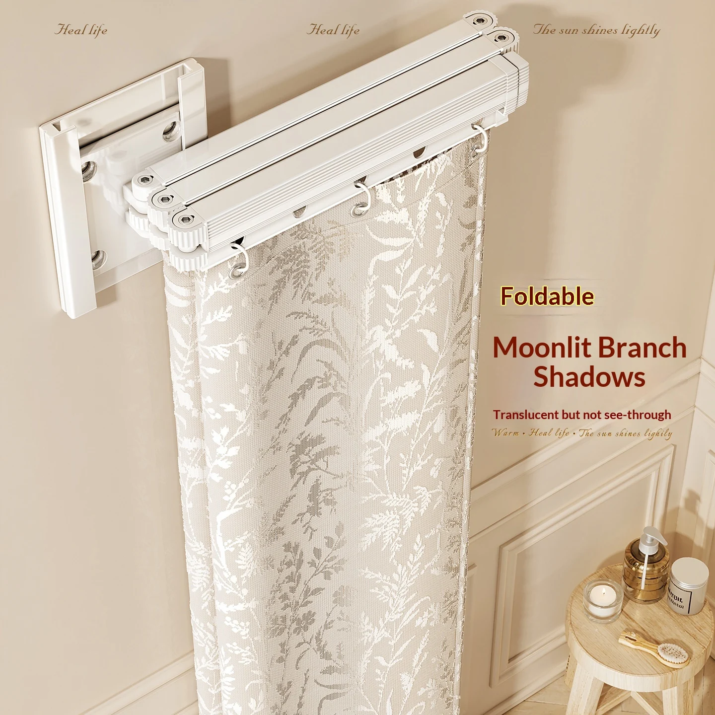No-drill Shower Curtain Invisible Bathroom Divider And Clothes-drying Rack — image 4