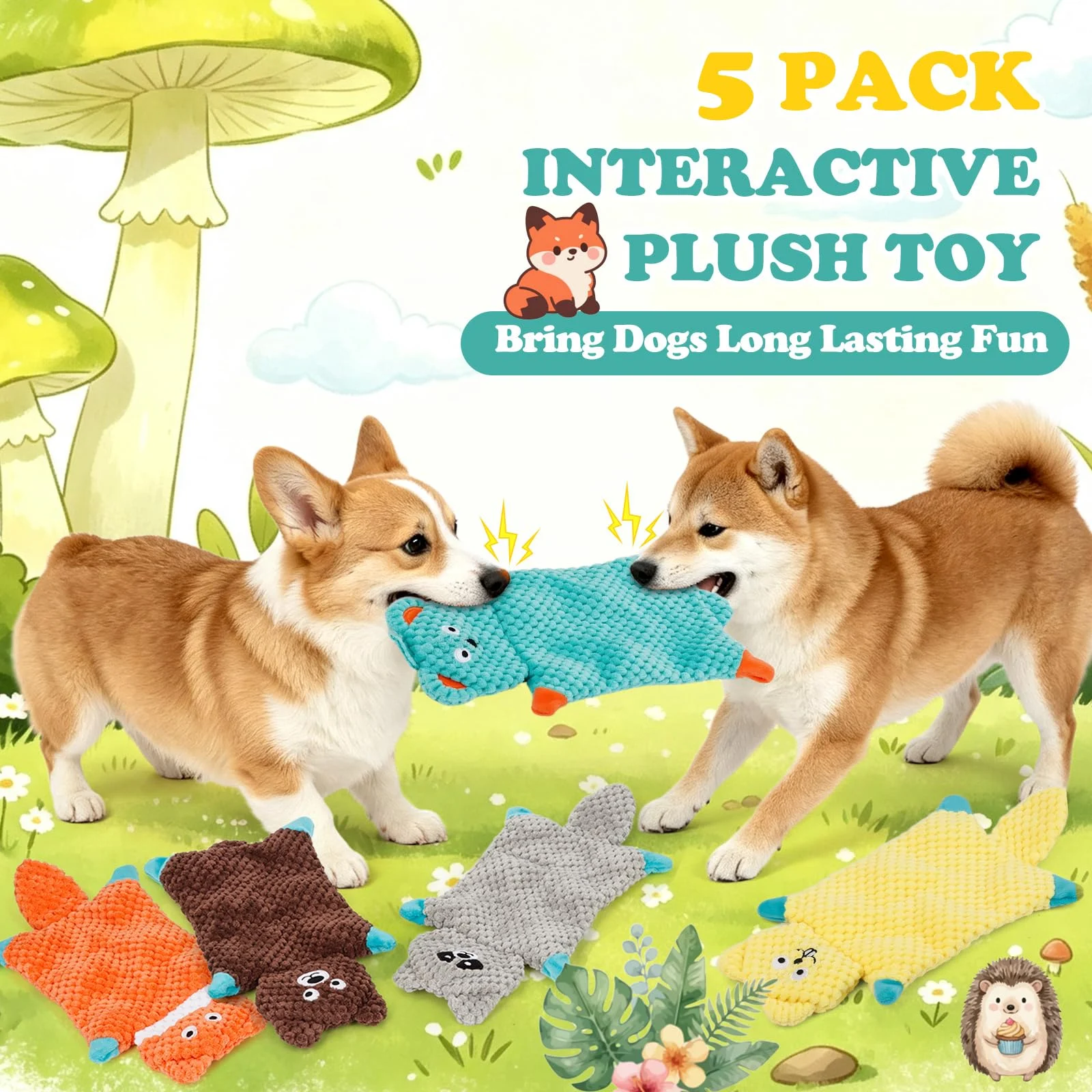 No Stuffing Squeaky Dog Toys For Samll Medium Large Breeds, 3 Pack Durable Plush Puppy… — image 5