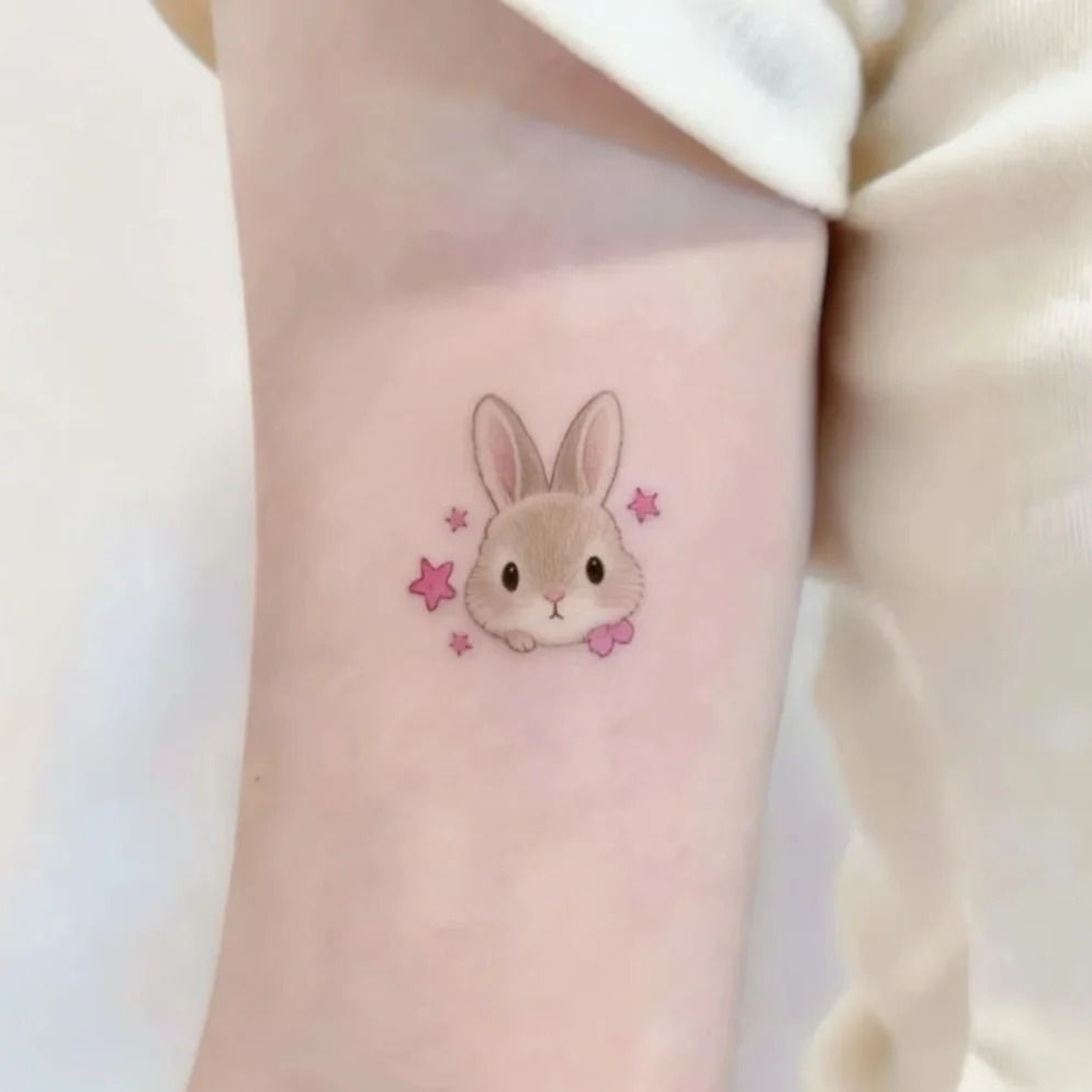Non-reflective Arm Stickerscute Rabbit-colored Tattoo Stickers — image 5