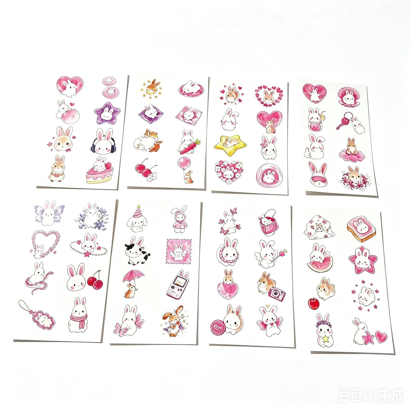 Non-reflective Arm Stickerscute Rabbit-colored Tattoo Stickers — image 1