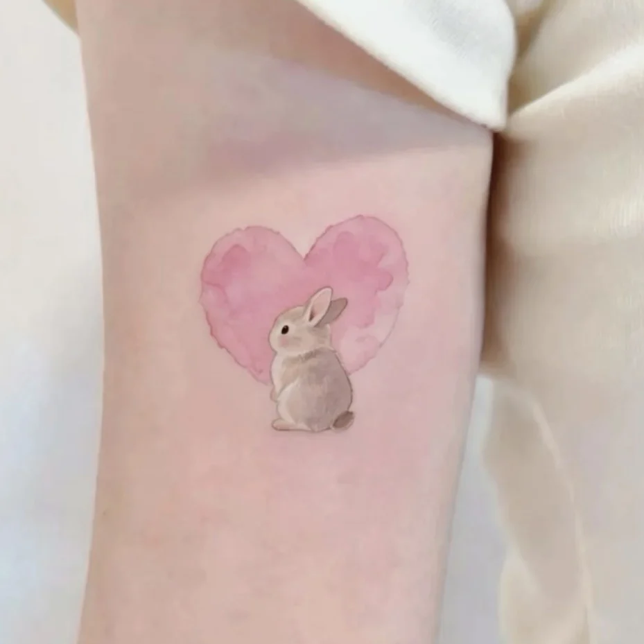 Non-reflective Arm Stickerscute Rabbit-colored Tattoo Stickers — image 7