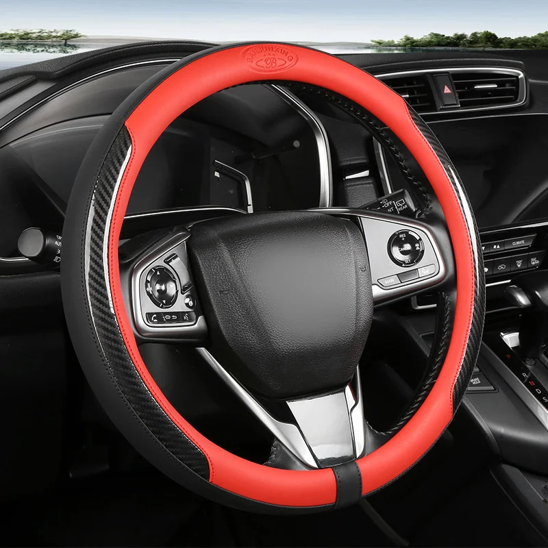 Non-slip Comfortable Carbon-fiber Steering Wheel Cover — image 9