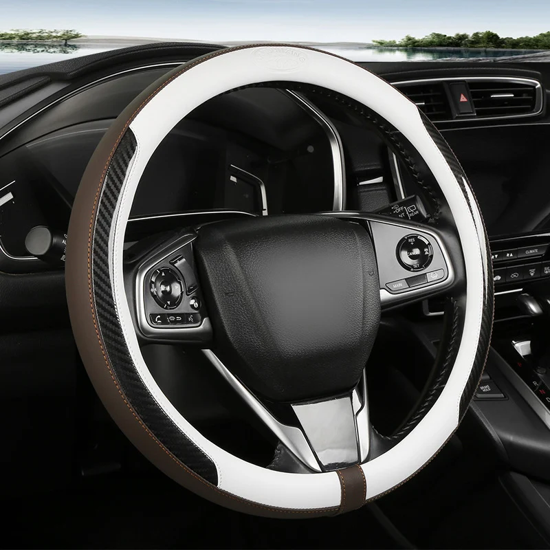 Non-slip Comfortable Carbon-fiber Steering Wheel Cover — image 14