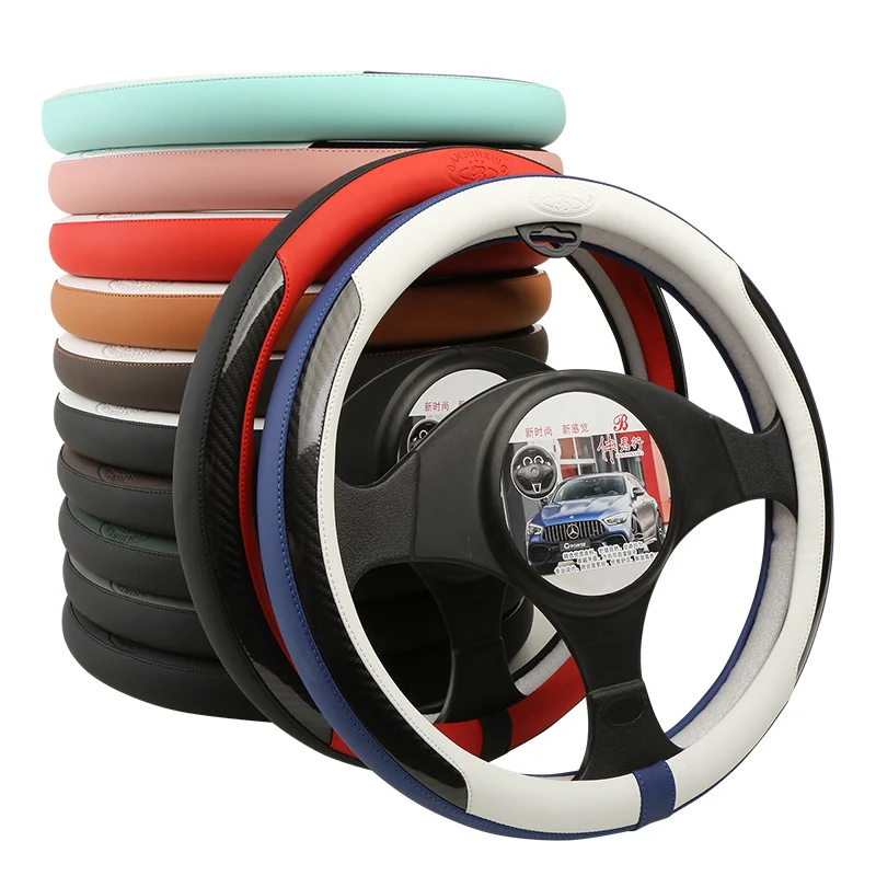 Non-slip Comfortable Carbon-fiber Steering Wheel Cover — image 2
