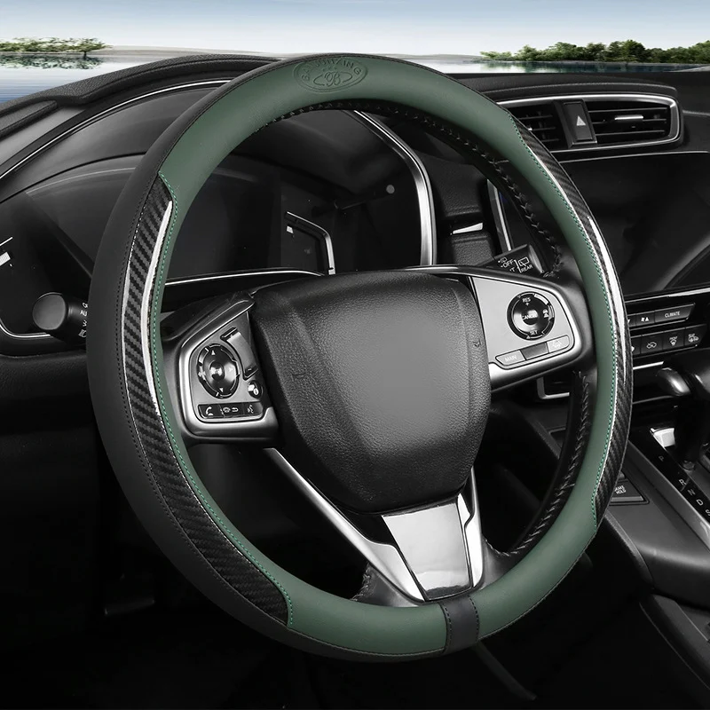Non-slip Comfortable Carbon-fiber Steering Wheel Cover — image 11