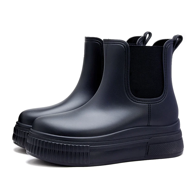 Non-slip Elastic-top Rain Boots — image 2