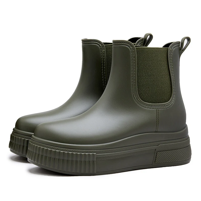 Non-slip Elastic-top Rain Boots — image 8