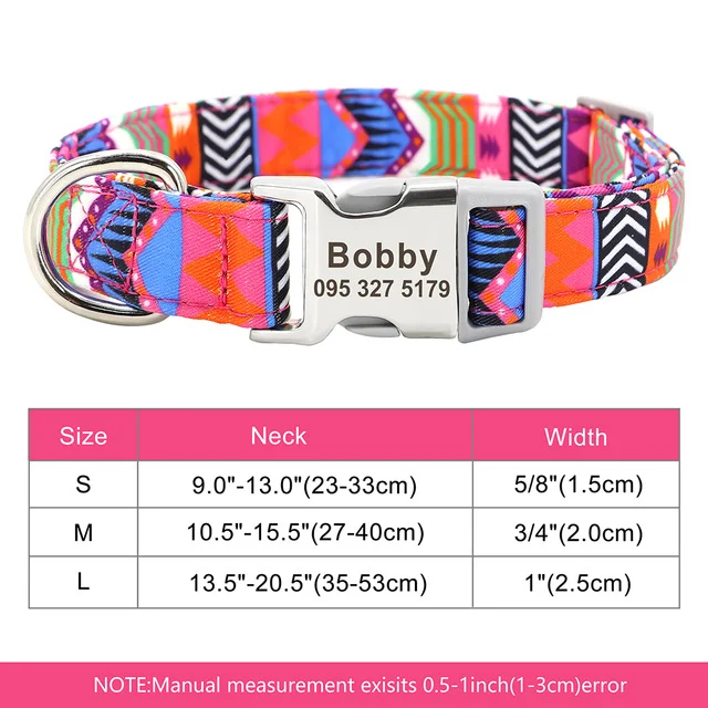 Nylon Pet Dog Collar Personalized Custom Nameplate ID Tag — image 4