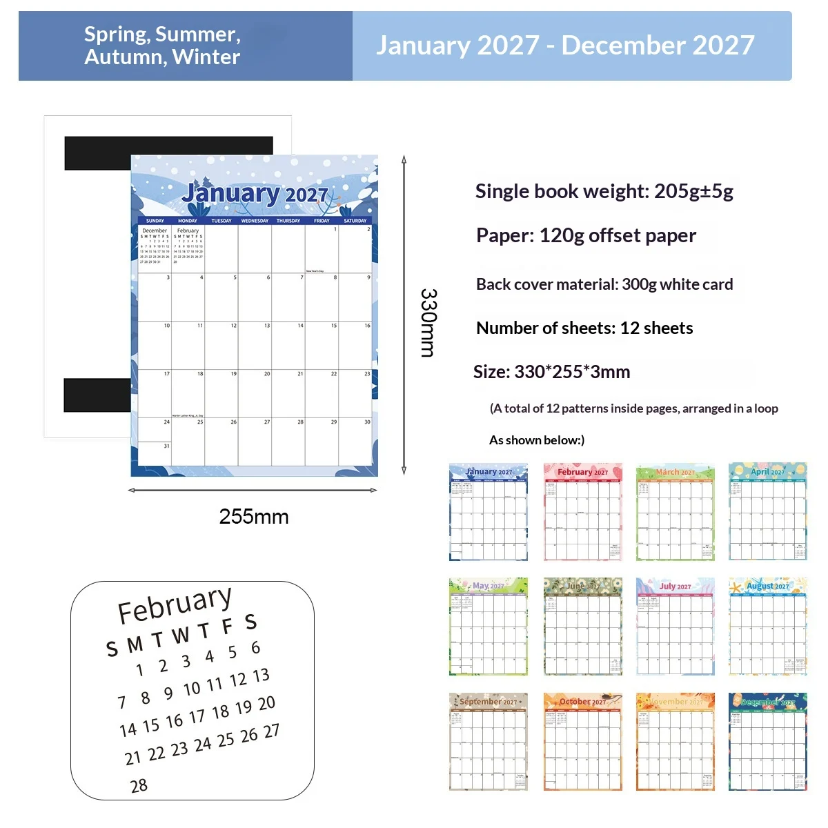 Office Wall Decoration Plan Self-discipline Check-off Monthly Calendar — image 8