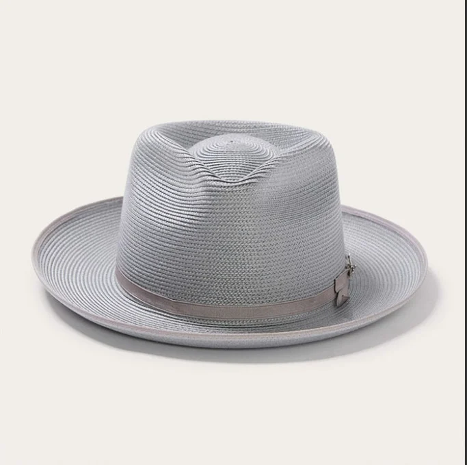 Olive Green Rolled-brim Straw Hat With Bow For Sun Protection Artistic Style Men And Women — image 3