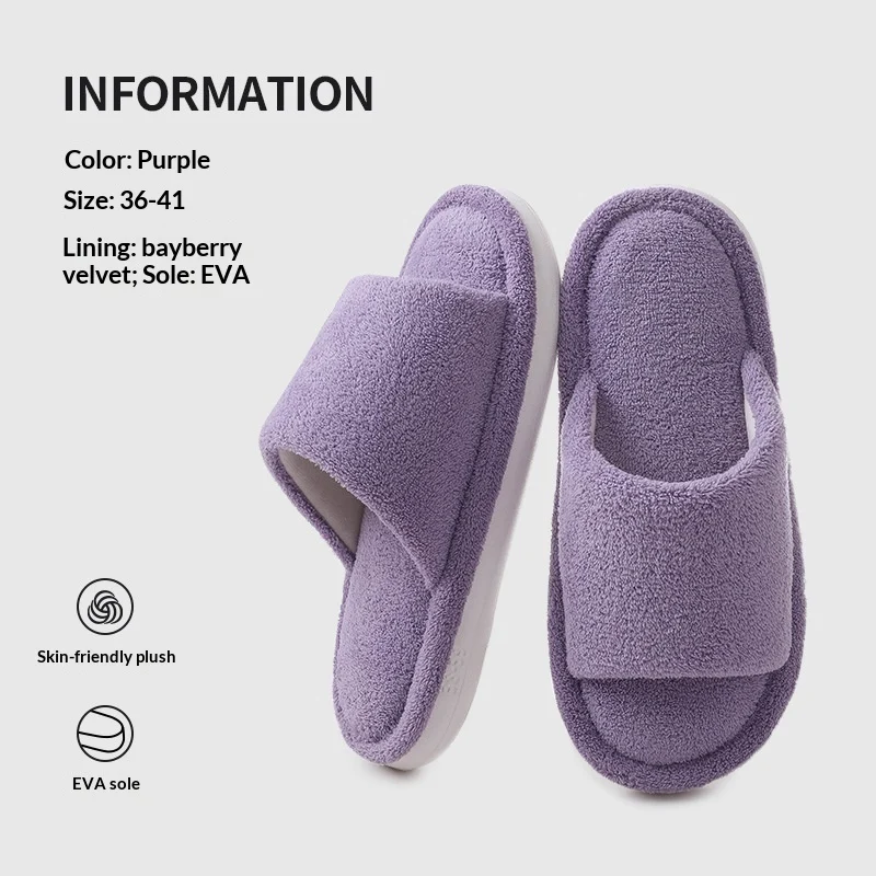 Open-toe Cotton Slippers For Women Breathable Indoor Use In Spring And Autumn — image 2