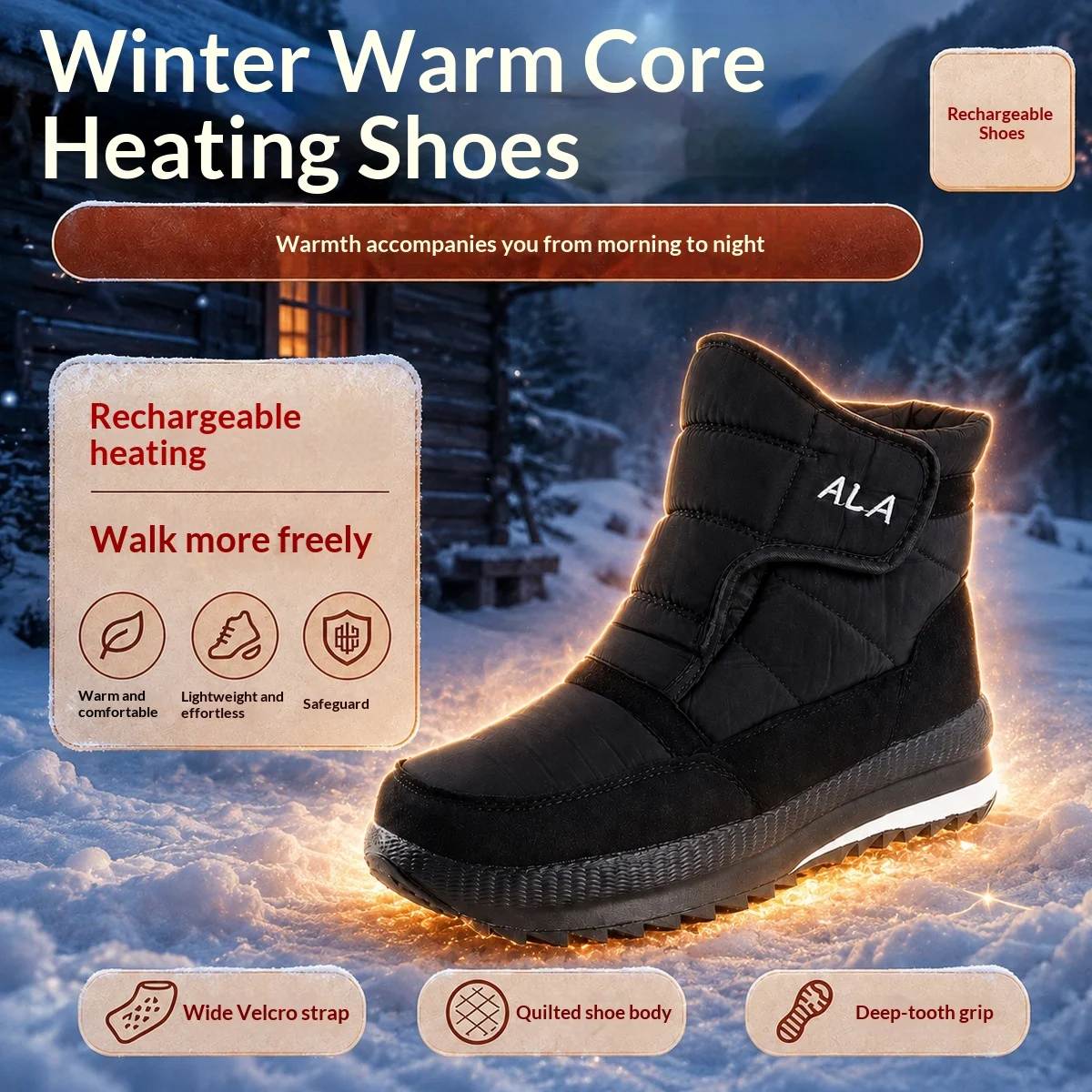 Outdoor Warm Snow Boots With Charging And Walkingpowered Heating — image 3