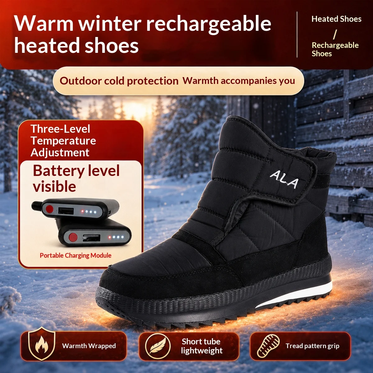 Outdoor Warm Snow Boots With Charging And Walkingpowered Heating — image 5