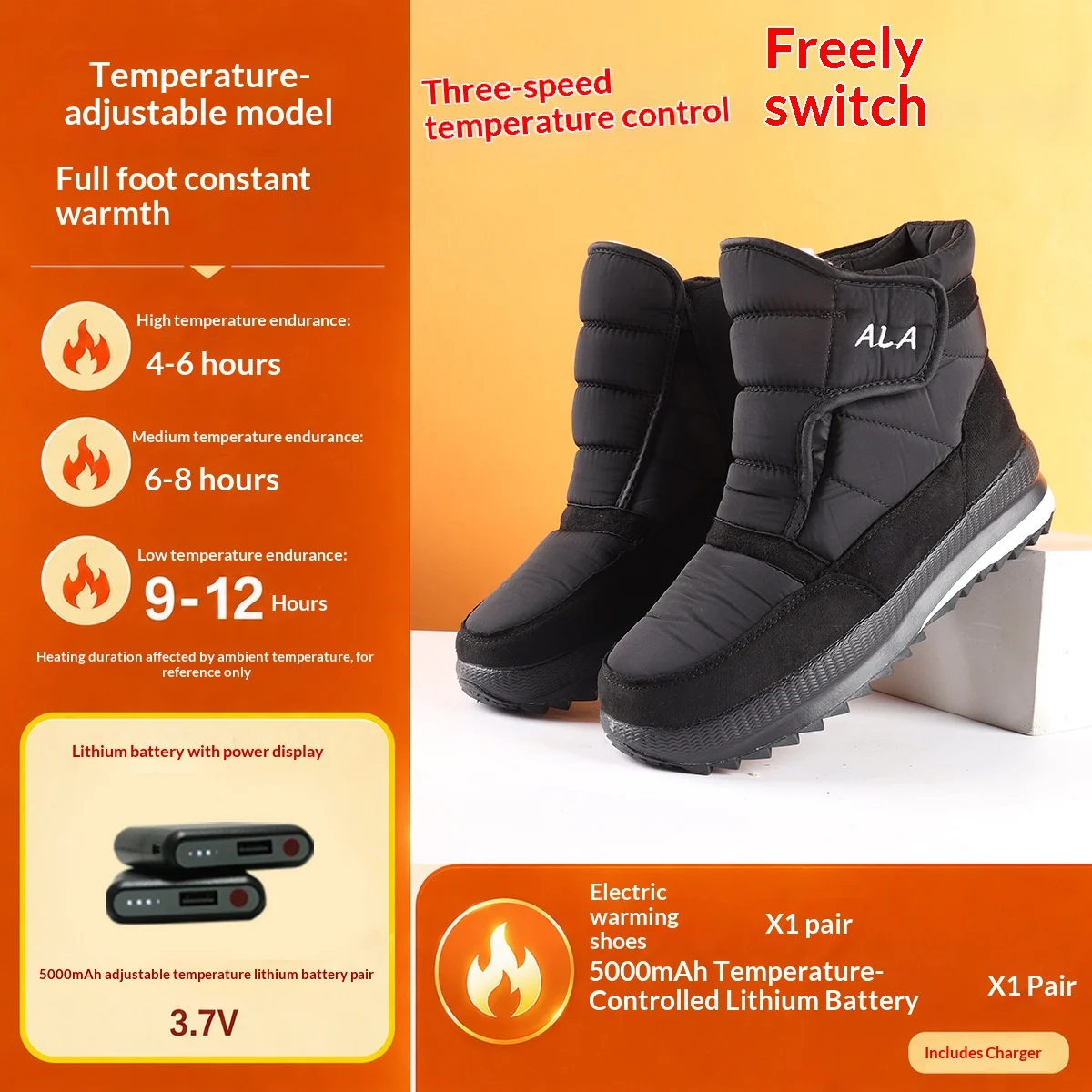 Outdoor Warm Snow Boots With Charging And Walkingpowered Heating — image 2