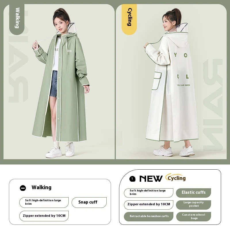 Outer Wear Long Full Body Rainproof Electric Car Human Separation Raincoat For Women — image 6