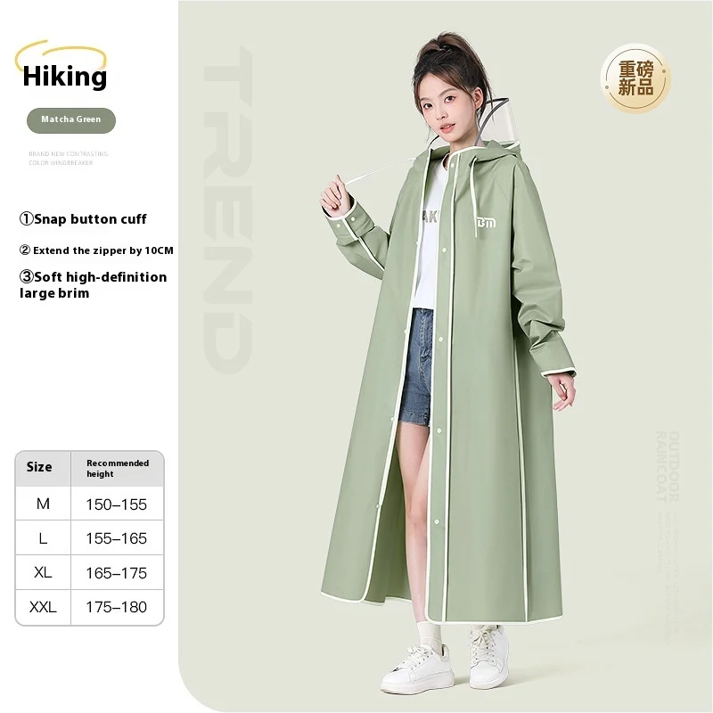 Outer Wear Long Full Body Rainproof Electric Car Human Separation Raincoat For Women — image 3