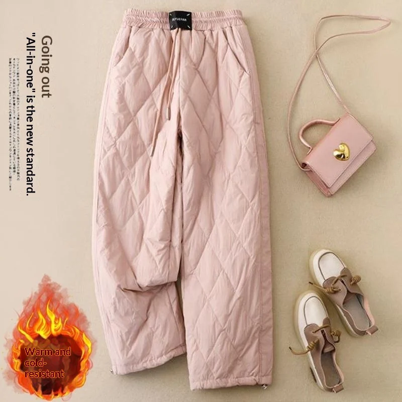 Outerwear Casual Quilted Pants With A Diamond-check Pattern Down Fill — image 7