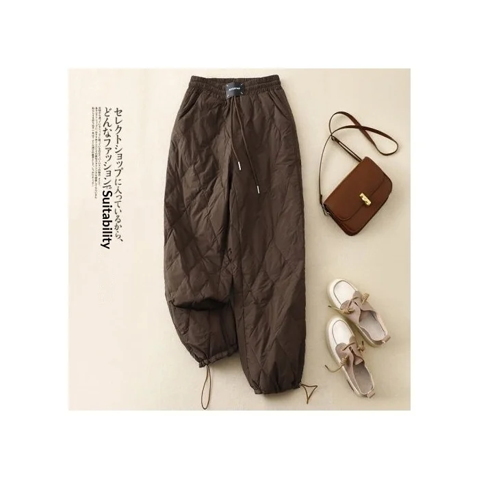 Outerwear Casual Quilted Pants With A Diamond-check Pattern Down Fill — image 5
