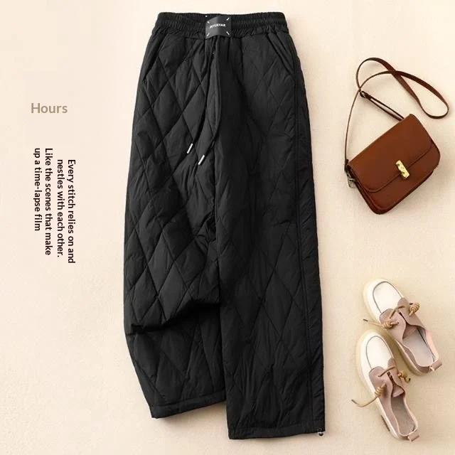 Outerwear Casual Quilted Pants With A Diamond-check Pattern Down Fill — image 3