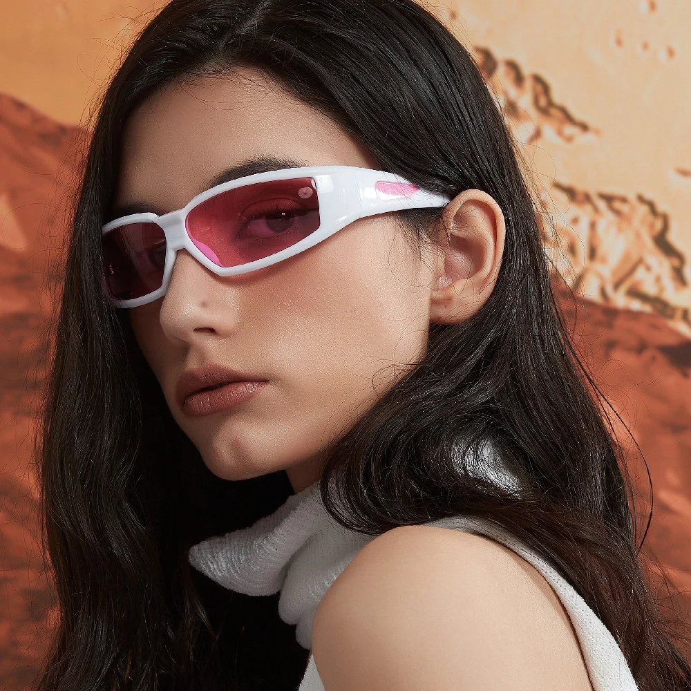 Oval Frame Sunglasses For Men Women UV400 Fashion Y2K Retro Punk Glasses Hip Hop — image 7