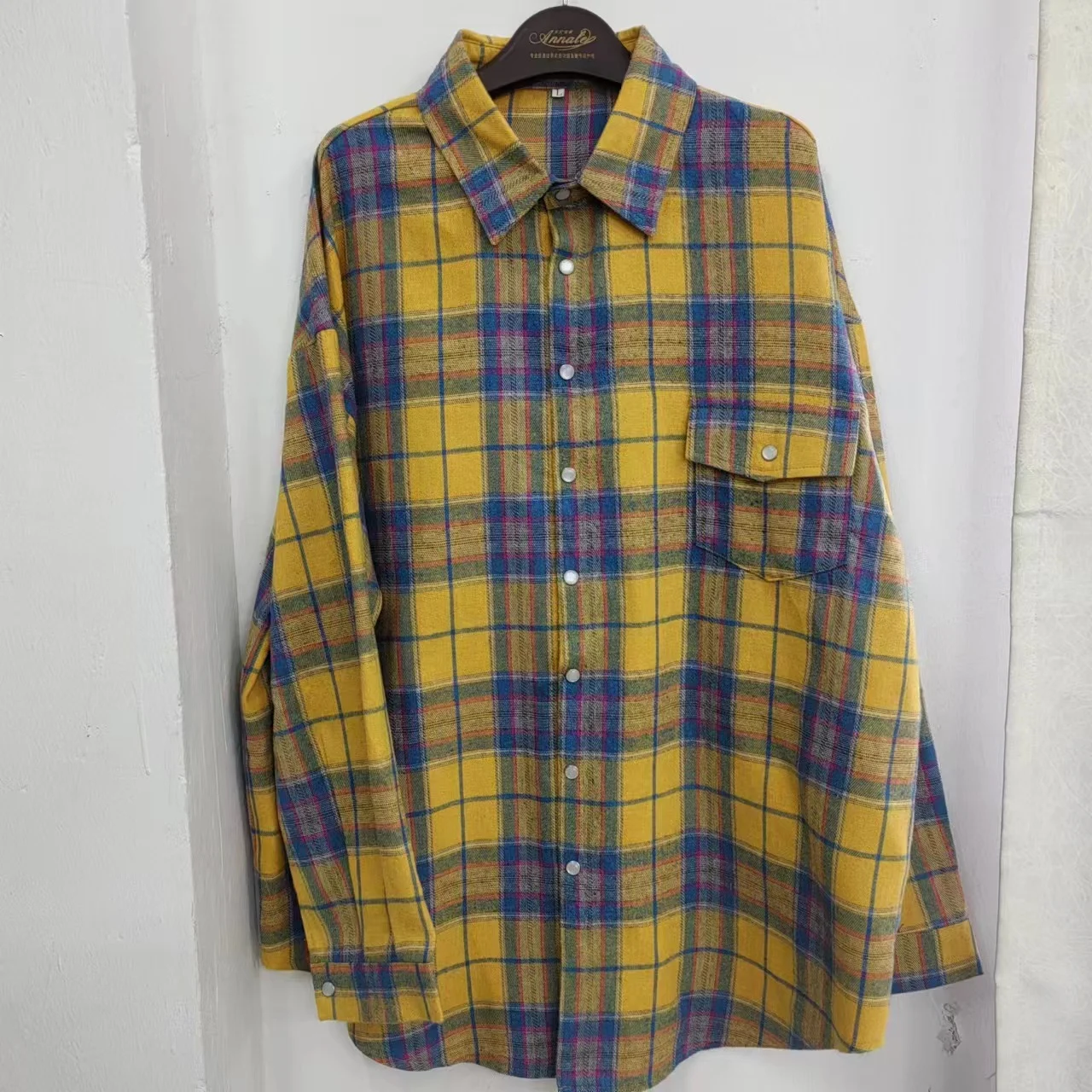 Ozon Women's Shirt Retro Style Loose Spring Autumn Winter Plaid Long-sleeve Pocket… — image 7
