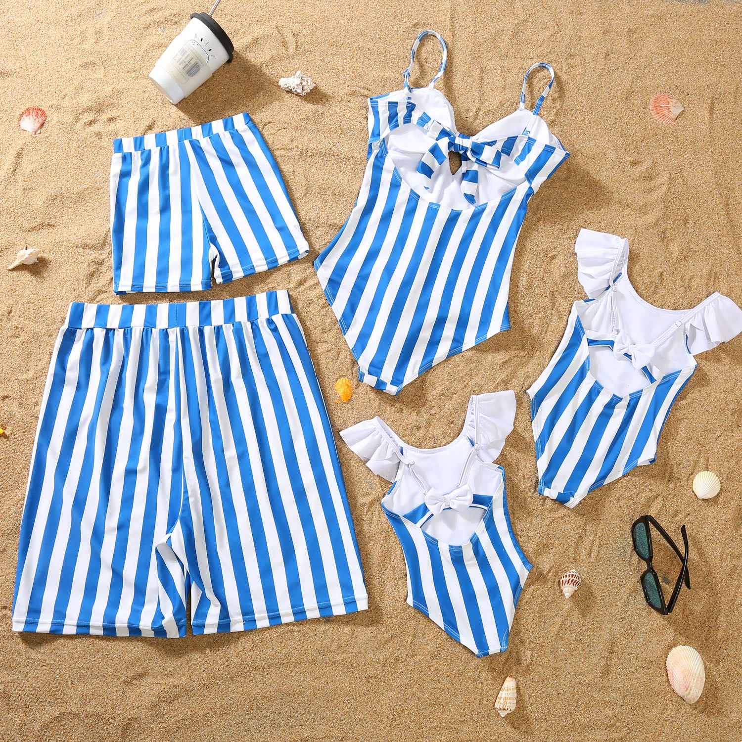 Parent-child Bikini Blue And White Stripe Swimsuit — image 7