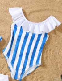 Parent-child Bikini Blue And White Stripe Swimsuit — image 6