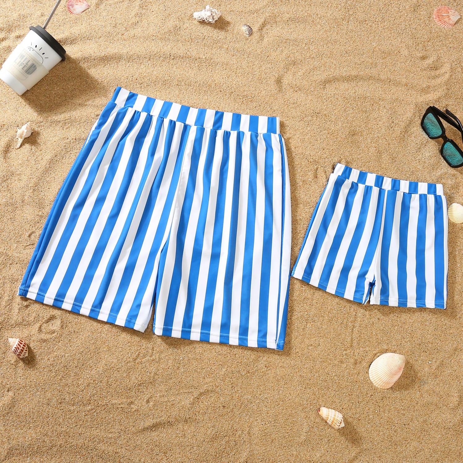 Parent-child Bikini Blue And White Stripe Swimsuit — image 4