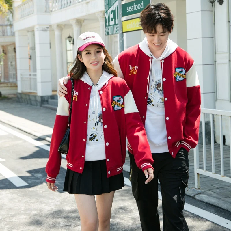 Parent-child Matching Outfit Fleece-lined Baseball Jacket Thickened Hoodie — image 5