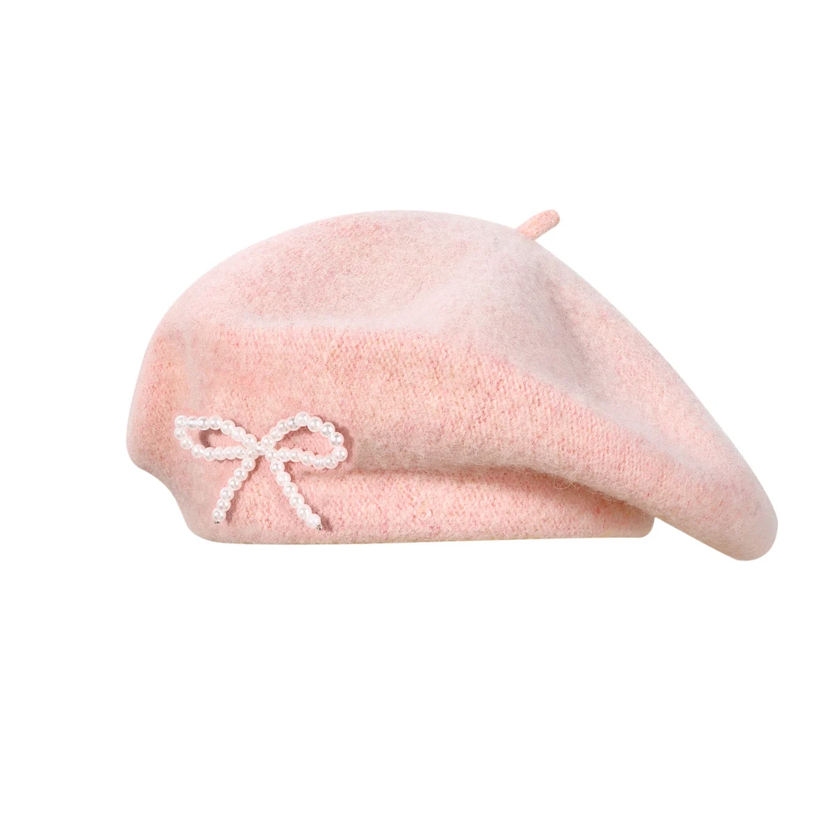Pearl Bow Wool Breathable Beret — variant image