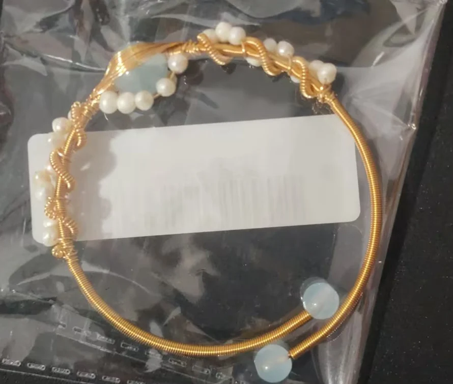 Pearl Bracelets For Women Gold Plating Bracelet Wire Braided Vintage Style Cuff Fashion — image 4
