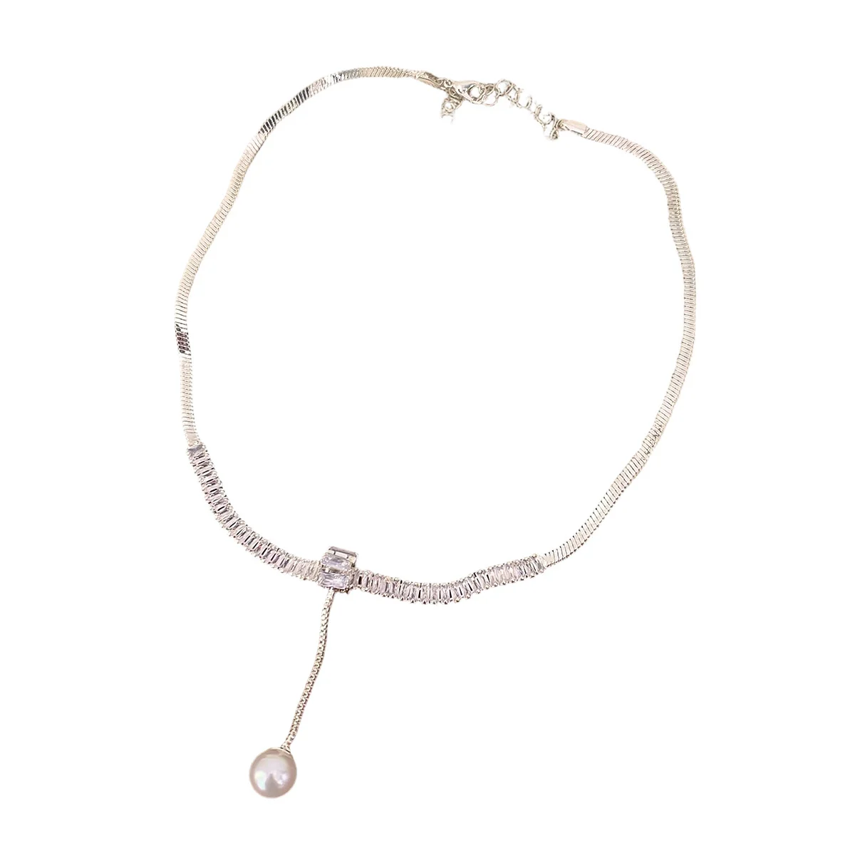 Pearl-studded Zircon Clavicle Necklace For Women Light Luxury Style — image 3