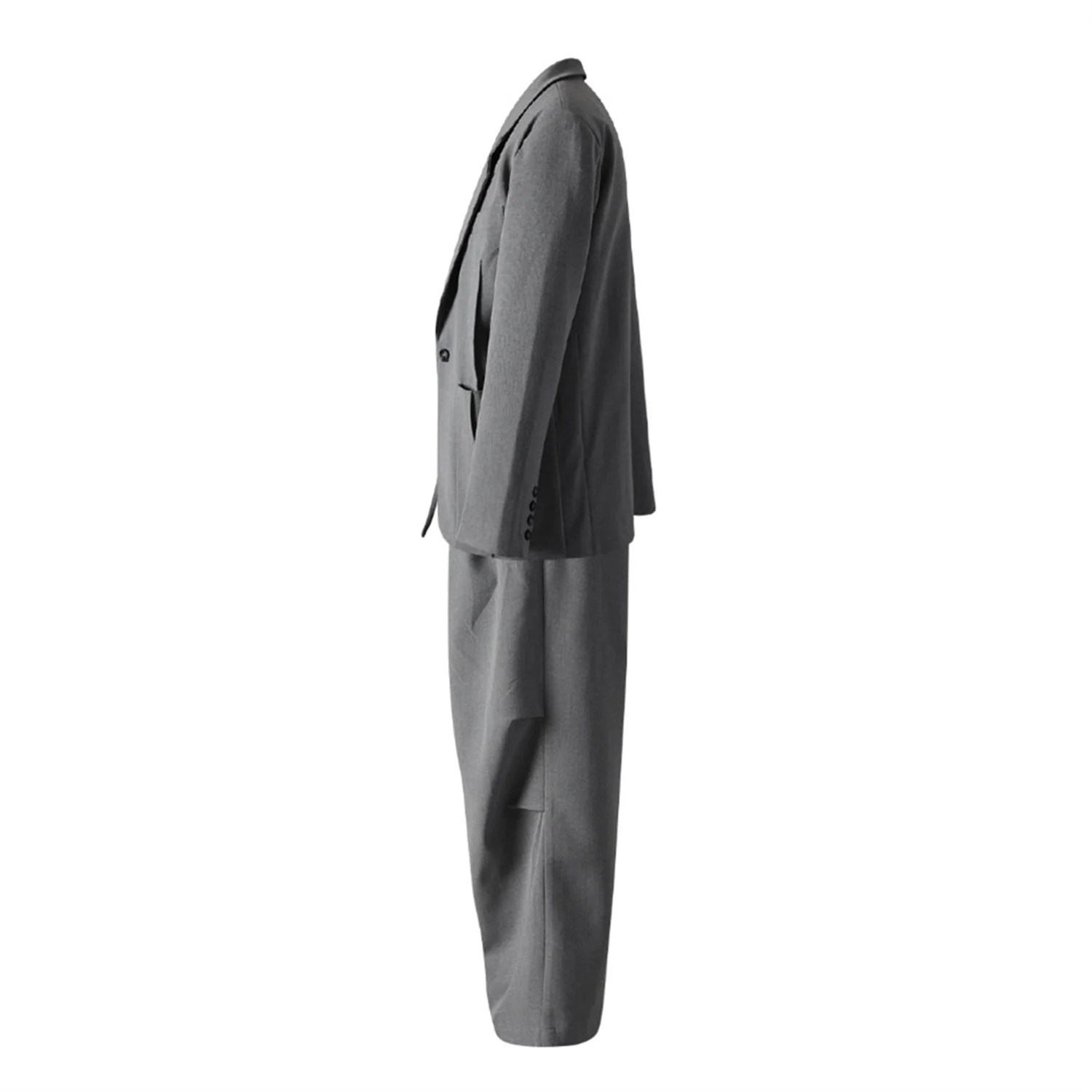 Personalized Coat With Lace-up Wide-leg Pants Suit — image 7