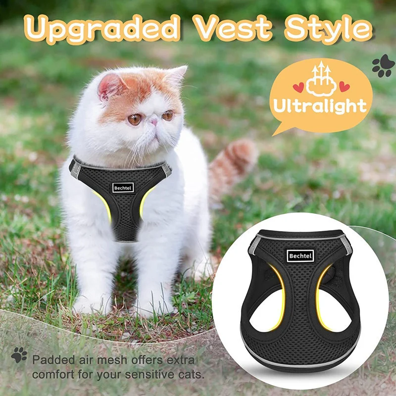 Pet Harness Vest Style Leash - Adjustable Breathable Dog Cat With D-ring For Walking… — image 2