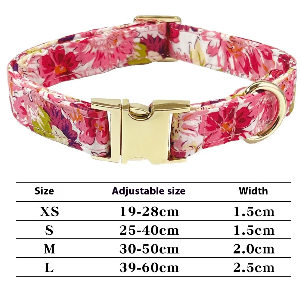 Pet Lettering Collar Metal Floral Hand Holding Rope Medium Large Dog Leash — variant image