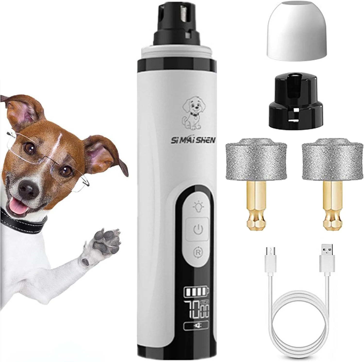 Pet Nail Grinder Highpower LED Dualightwith Bloodline Detection Electric And Rechargeable — image 1