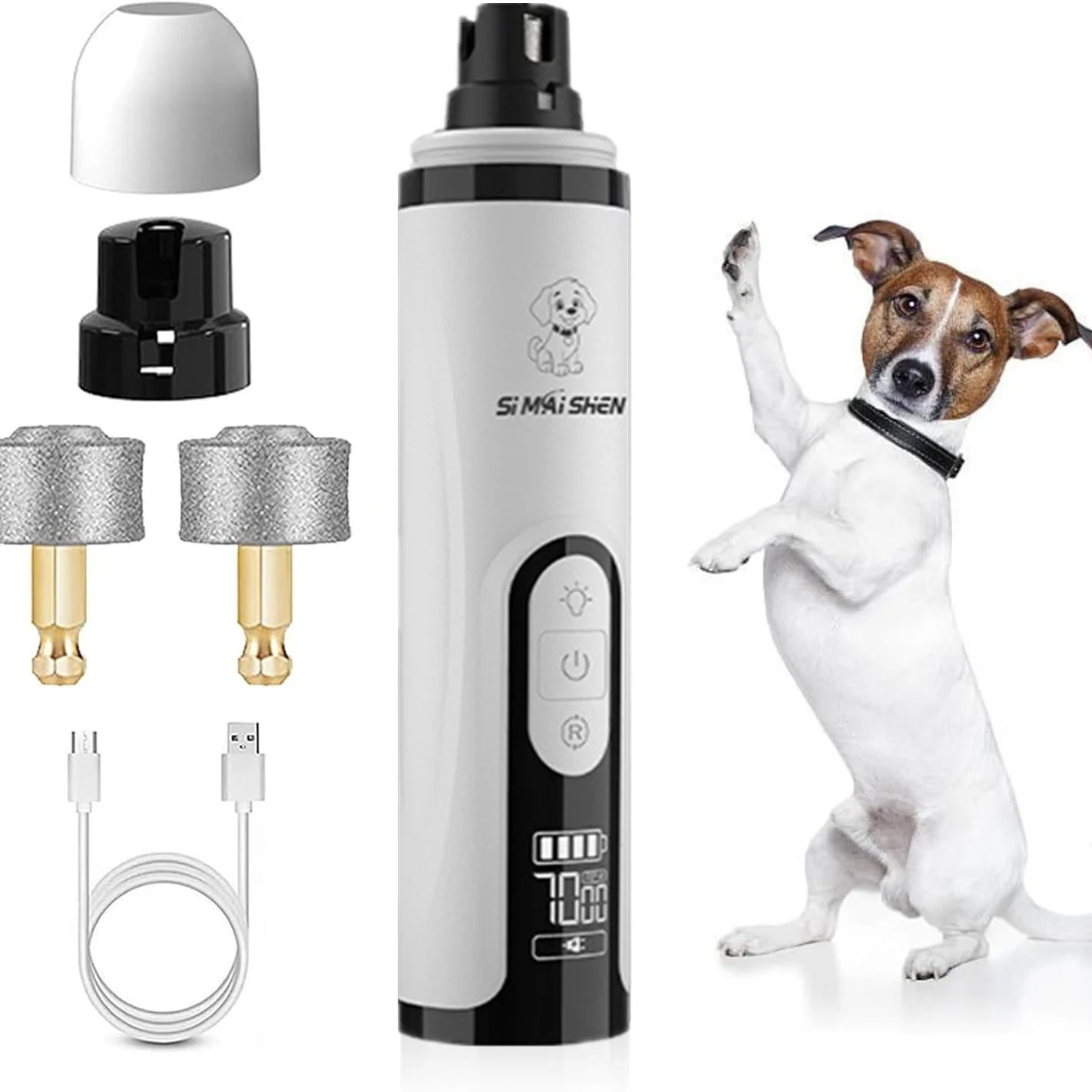 Pet Nail Grinder Highpower LED Dualightwith Bloodline Detection Electric And Rechargeable — image 2