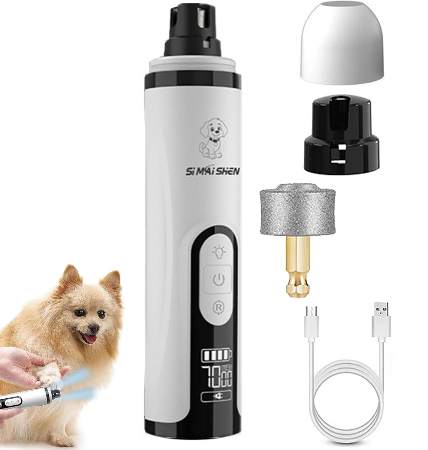 Pet Nail Grinder Highpower LED Dualightwith Bloodline Detection Electric And Rechargeable — image 6