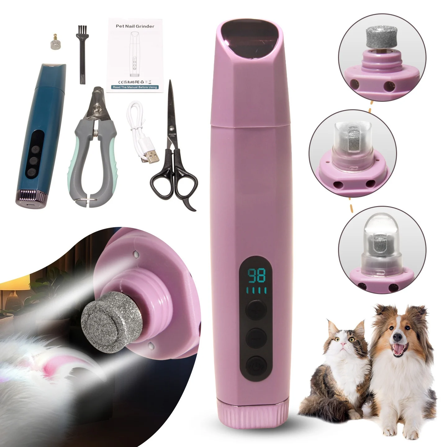 Pet Nail Grinder Rechargeable With Six-speed Adjustment — image 7