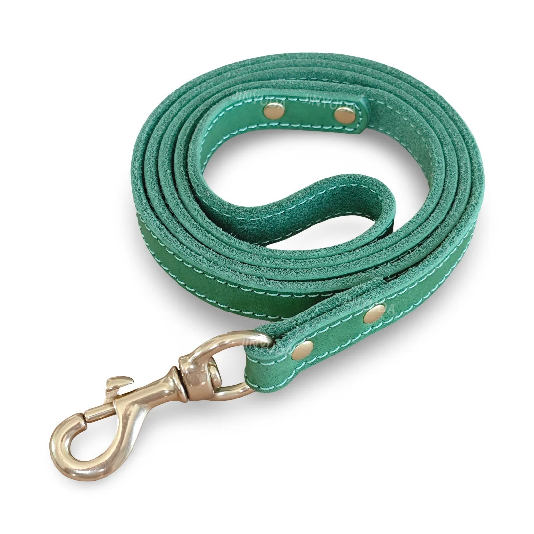 Pet Rope Dog Leash Genuine Full-grain Leather Brass — image 6